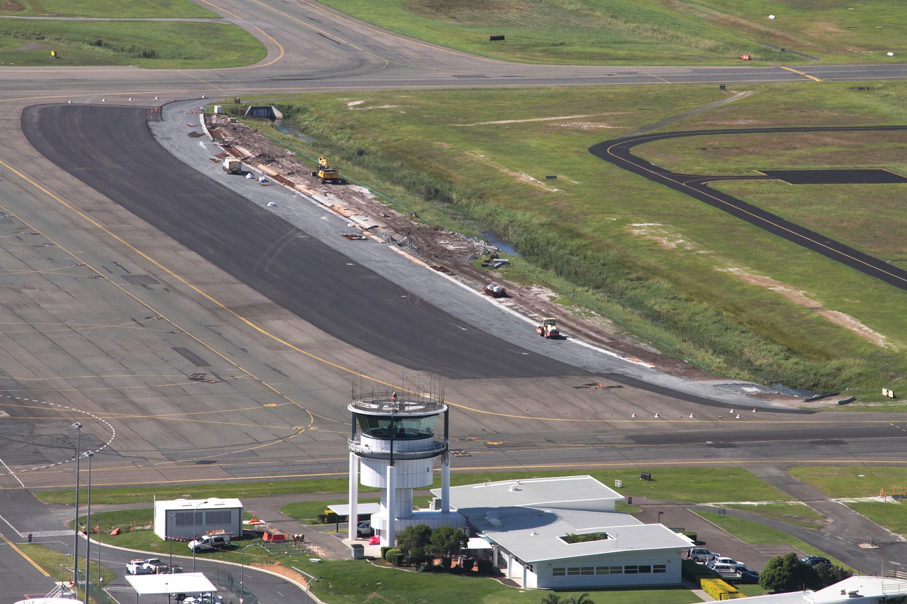 The taxiway Echo widening was constructed while the taxiway remained operational